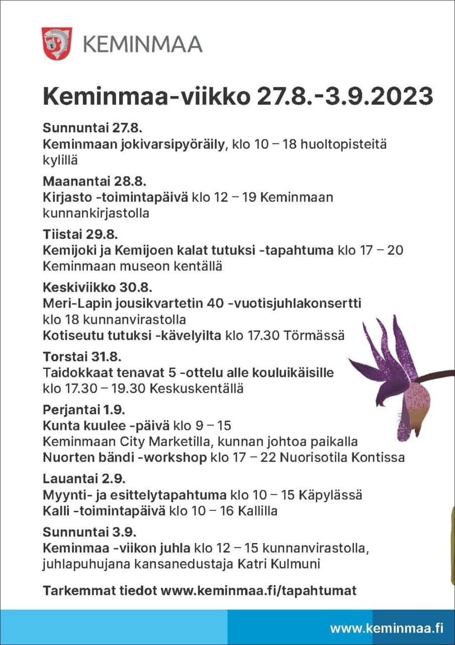 Keminmaa -viikko ohjelma